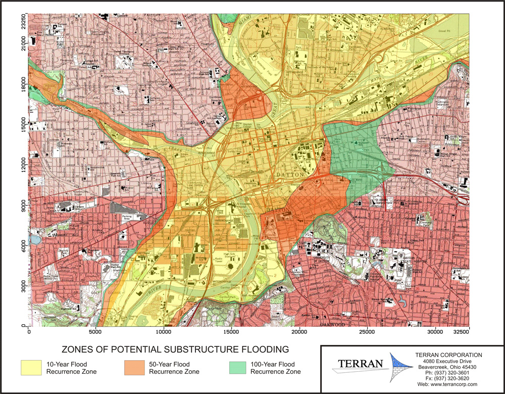 Map of potential substructure flooding Map of potential substructure flooding